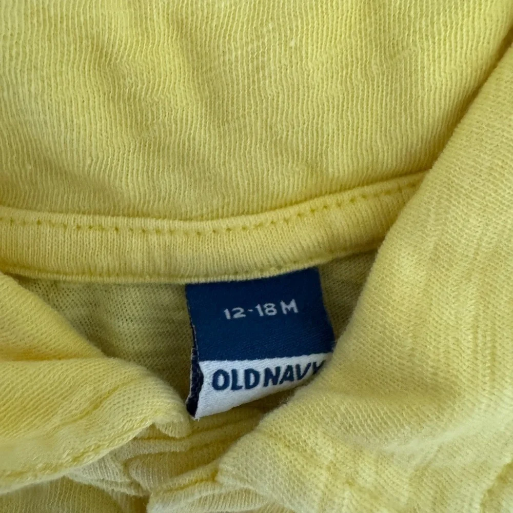 Old Navy Yellow Kids Polo Shirt Size 12-18 Months 100% Cotton